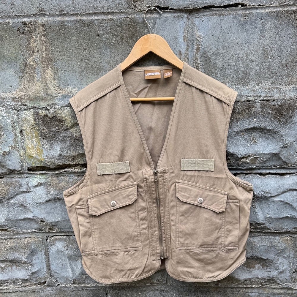 Men’s Vintage Tan Utility Vest by Land Rover